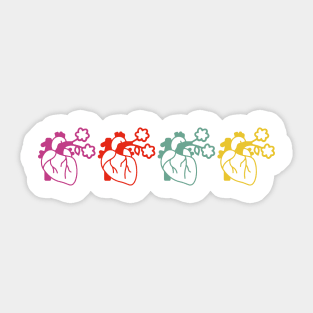 Valentine colorful love hearts on the 14th of februsary for couples lovers matchting Sticker